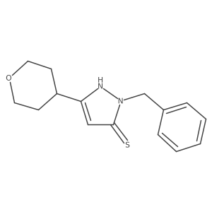 1-benzyl-3-(oxan-4-yl)-1H-pyrazole-5-thiol结构式