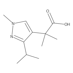 2-methyl-2-[1-methyl-3-(propan-2-yl)-1H-pyrazol-4-yl]propanoic acid结构式