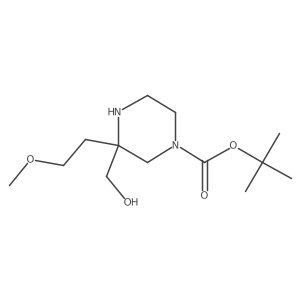 Tert-butyl 3-(hydroxymethyl)-3-(2-methoxyethyl)piperazine-1-carboxylate结构式