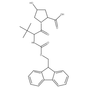 (2S,4S)-1-[(2S)-2-({[(9H-fluoren-9-yl)methoxy]carbonyl}amino)-3,3-dimethylbutanoyl]-4-hydroxypyrrolidine-2-carboxylic acid结构式