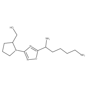[(2R)-1-{5-[(1R)-1,5-diaminopentyl]-1,2,4-oxadiazol-3-yl}pyrrolidin-2-yl]methanol结构式