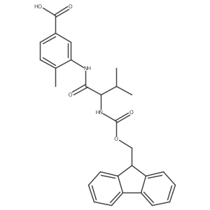 3-[(2S)-2-({[(9H-fluoren-9-yl)methoxy]carbonyl}amino)-3-methylbutanamido]-4-methylbenzoic acid结构式