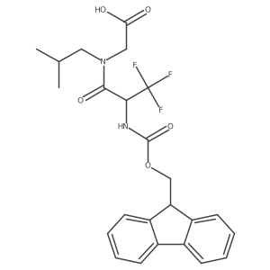 2-[2-({[(9H-fluoren-9-yl)methoxy]carbonyl}amino)-3,3,3-trifluoro-N-(2-methylpropyl)propanamido]acetic acid结构式