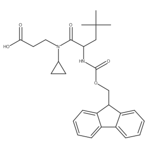 3-[N-cyclopropyl-2-({[(9H-fluoren-9-yl)methoxy]carbonyl}amino)-4,4-dimethylpentanamido]propanoic acid Structure