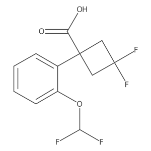 1-[2-(Difluoromethoxy)phenyl]-3,3-difluorocyclobutane-1-carboxylic acid Structure