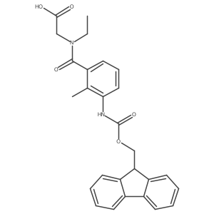2-{N-ethyl-1-[3-({[(9H-fluoren-9-yl)methoxy]carbonyl}amino)-2-methylphenyl]formamido}acetic acid结构式