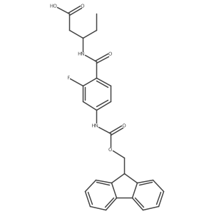 3-{[4-({[(9H-fluoren-9-yl)methoxy]carbonyl}amino)-2-fluorophenyl]formamido}pentanoic acid结构式