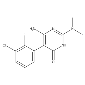 6-Amino-5-(3-chloro-2-fluorophenyl)-2-(dimethylamino)-3,4-dihydropyrimidin-4-one Structure