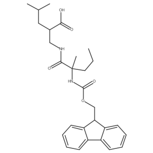 2-{[2-({[(9H-fluoren-9-yl)methoxy]carbonyl}amino)-2-methylpentanamido]methyl}-4-methylpentanoic acid结构式