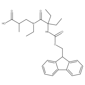 3-[N,2-diethyl-2-({[(9H-fluoren-9-yl)methoxy]carbonyl}amino)butanamido]-2-methylpropanoic acid结构式