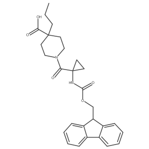1-[1-({[(9H-fluoren-9-yl)methoxy]carbonyl}amino)cyclopropanecarbonyl]-4-propylpiperidine-4-carboxylic acid Structure