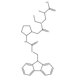 3-{N-ethyl-2-[2-({[(9H-fluoren-9-yl)methoxy]carbonyl}amino)cyclopentyl]acetamido}-2-methylpropanoic acid结构式