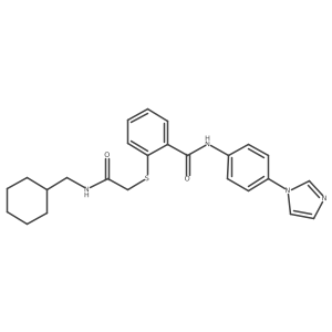 2-({[(cyclohexylmethyl)carbamoyl]methyl}sulfanyl)-N-[4-(1H-imidazol-1-yl)phenyl]benzamide Structure