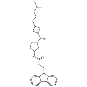rac-4-{1-[(1R,3S)-3-({[(9H-fluoren-9-yl)methoxy]carbonyl}amino)cyclopentanecarbonyl]azetidin-3-yl}butanoic acid Structure
