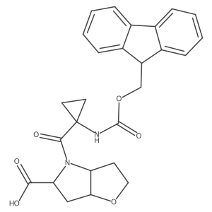 rac-(3aR,6aR)-4-[1-({[(9H-fluoren-9-yl)methoxy]carbonyl}amino)cyclopropanecarbonyl]-hexahydro-2H-furo[3,2-b]pyrrole-5-carboxylic acid结构式