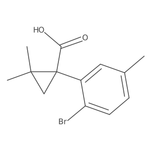 1-(2-Bromo-5-methylphenyl)-2,2-dimethylcyclopropane-1-carboxylic acid结构式