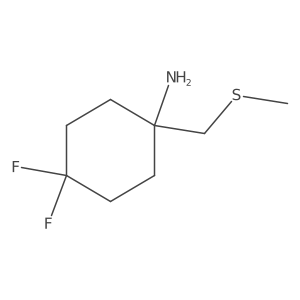 4,4-Difluoro-1-[(methylsulfanyl)methyl]cyclohexan-1-amine结构式
