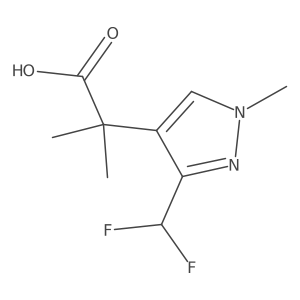 2-[3-(difluoromethyl)-1-methyl-1H-pyrazol-4-yl]-2-methylpropanoic acid Structure