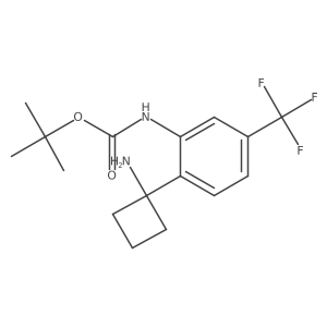 tert-butyl N-[2-(1-aminocyclobutyl)-5-(trifluoromethyl)phenyl]carbamate结构式