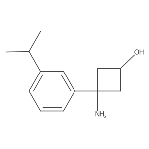 3-Amino-3-[3-(propan-2-yl)phenyl]cyclobutan-1-ol结构式