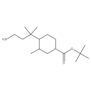 Tert-butyl 4-(4-amino-2-methylbutan-2-yl)-3-methylpiperidine-1-carboxylate结构式