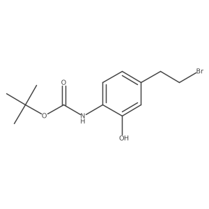 tert-butyl N-[4-(2-bromoethyl)-2-hydroxyphenyl]carbamate结构式