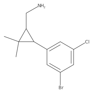 [3-(3-Bromo-5-chlorophenyl)-2,2-dimethylcyclopropyl]methanamine结构式