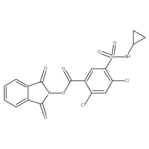 1,3-dioxo-2,3-dihydro-1H-isoindol-2-yl 2,4-dichloro-5-(cyclopropylsulfamoyl)benzoate结构式
