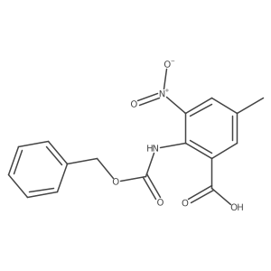2-{[(Benzyloxy)carbonyl]amino}-5-methyl-3-nitrobenzoic acid结构式