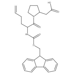 2-[(2S)-1-[2-({[(9H-fluoren-9-yl)methoxy]carbonyl}amino)hex-5-enoyl]pyrrolidin-2-yl]acetic acid Structure