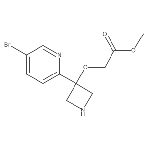 Methyl 2-{[3-(5-bromopyridin-2-yl)azetidin-3-yl]oxy}acetate结构式