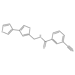 3-Cyano-N-[(4-thiophen-3-ylthiophen-2-yl)methyl]benzamide Structure