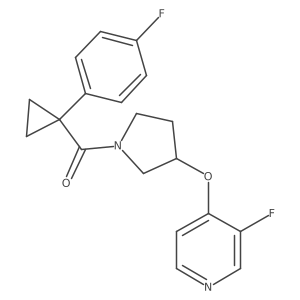 3-Fluoro-4-({1-[1-(4-fluorophenyl)cyclopropanecarbonyl]pyrrolidin-3-yl}oxy)pyridine结构式