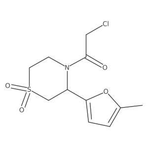 4-(2-Chloroacetyl)-3-(5-methylfuran-2-yl)-1lambda6-thiomorpholine-1,1-dione结构式