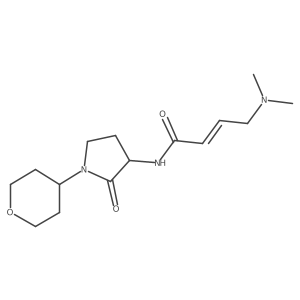 (2E)-4-(dimethylamino)-N-[1-(oxan-4-yl)-2-oxopyrrolidin-3-yl]but-2-enamide Structure