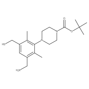 Tert-butyl 4-[3-(aminomethyl)-2,6-dimethyl-5-(sulfanylmethyl)phenyl]piperazine-1-carboxylate结构式
