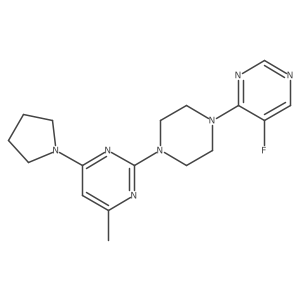 2-[4-(5-Fluoropyrimidin-4-yl)piperazin-1-yl]-4-methyl-6-(pyrrolidin-1-yl)pyrimidine Structure