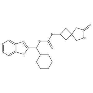 1-((1H-Benzo[d]imidazol-2-yl)(cyclohexyl)methyl)-3-(7-oxo-6-azaspiro[3.4]octan-2-yl)urea结构式