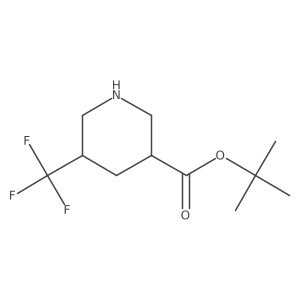rac-tert-butyl (3R,5R)-5-(trifluoromethyl)piperidine-3-carboxylate结构式
