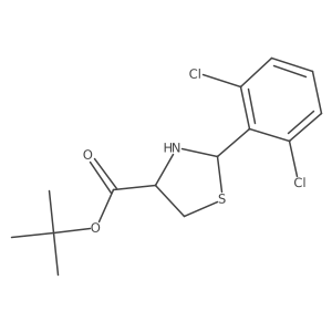 tert-butyl (4S)-2-(2,6-dichlorophenyl)-1,3-thiazolidine-4-carboxylate结构式