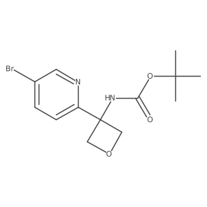 tert-butyl N-[3-(5-bromopyridin-2-yl)oxetan-3-yl]carbamate结构式
