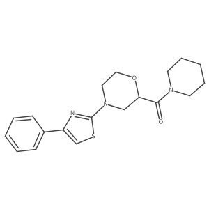 4-(4-Phenyl-1,3-thiazol-2-yl)-2-(piperidine-1-carbonyl)morpholine结构式