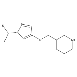 3-({[1-(difluoromethyl)-1H-pyrazol-4-yl]oxy}methyl)piperidine结构式