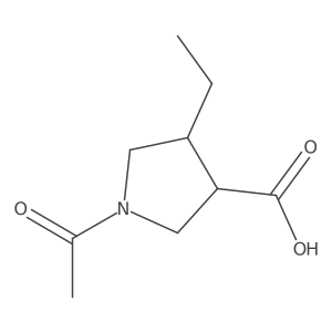 rac-(3R,4R)-1-acetyl-4-ethylpyrrolidine-3-carboxylic acid Structure
