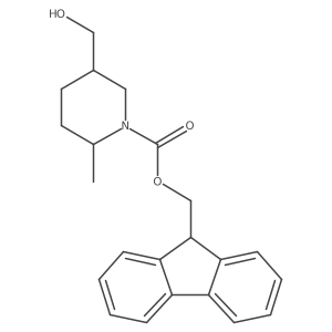 rac-(9H-fluoren-9-yl)methyl (2R,5S)-5-(hydroxymethyl)-2-methylpiperidine-1-carboxylate结构式