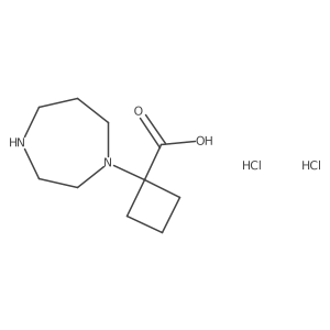 1-(1,4-Diazepan-1-yl)cyclobutane-1-carboxylic acid dihydrochloride结构式