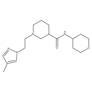 1-[2-(4-methyl-1H-pyrazol-1-yl)ethyl]-N-(oxan-4-yl)piperidine-3-carboxamide结构式