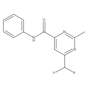 6-(difluoromethyl)-2-methyl-N-phenylpyrimidine-4-carboxamide结构式