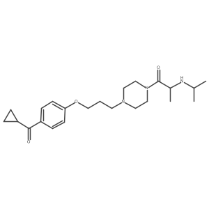 Cyclopropyl(4-(3-(4-((2r)-2-(isopropylamino)propanoyl)-1-piperazinyl)propoxy)phenyl)methanone结构式