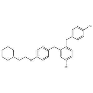 4-(4-Hydroxybenzyl)-3-[4-(2-piperidin-1-ylethoxy)phenoxy]phenol结构式